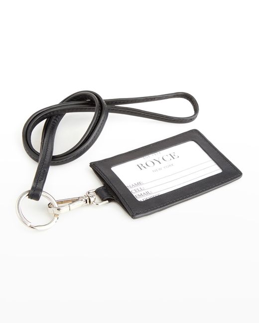 ROYCE New York Personalized Leather Lanyard Id Holder