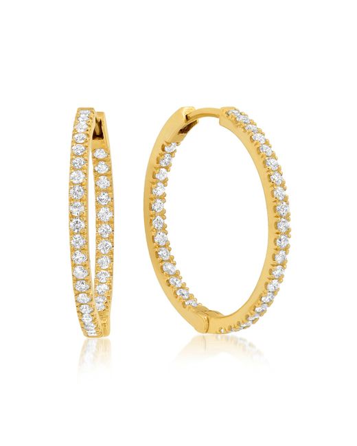 Jennifer Meyer Gold Diamond Inside-Out Hoop Earrings Small