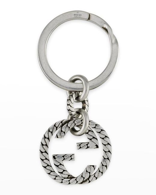 Gucci Sterling Interlocking G-Charm Key Ring