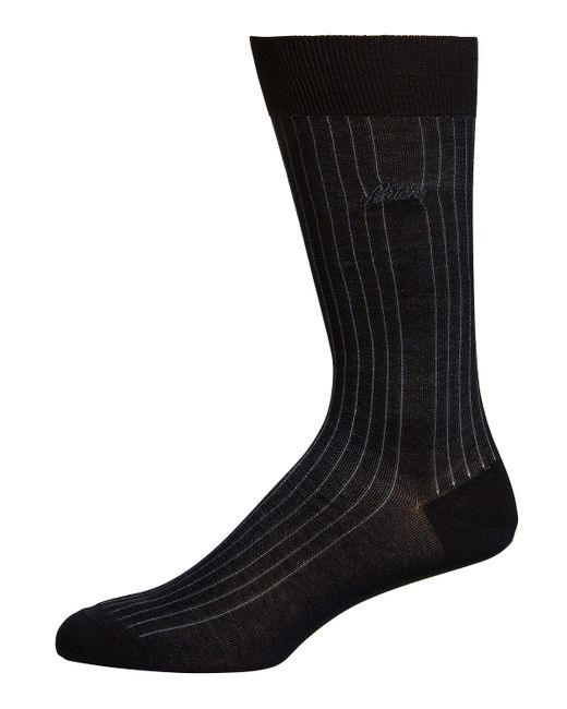 Brioni Logo Stripe Crew Socks