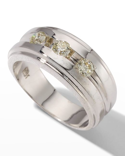 NM Diamond Collection Gold 3-Round Diamond Polish Ring
