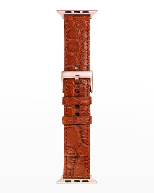 Abas Apple Watchreg Matte Alligator/Rose Gold-Finish Watch Strap