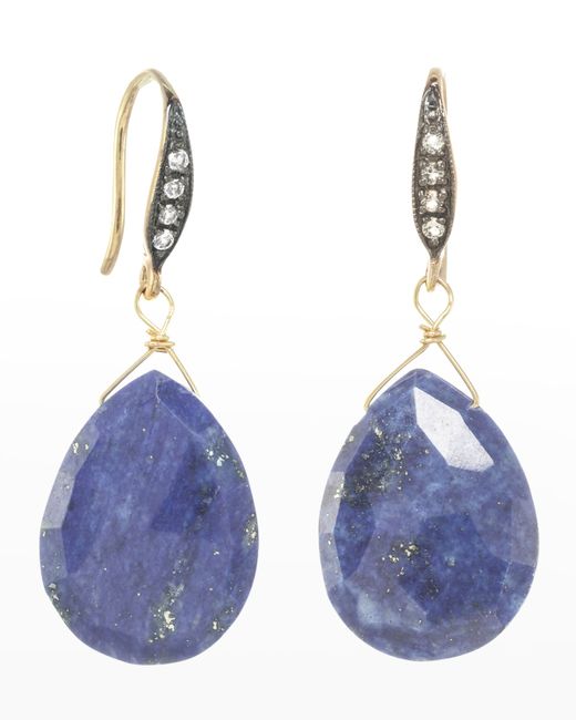 Margo Morrison Grey Baroque Earrings with White Sapphires on a Vermeil Top