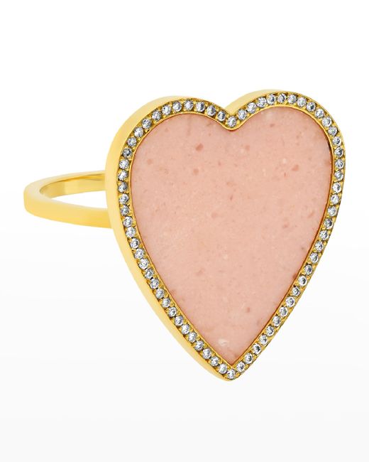Jennifer Meyer Opal Inlay Heart Ring with Diamonds