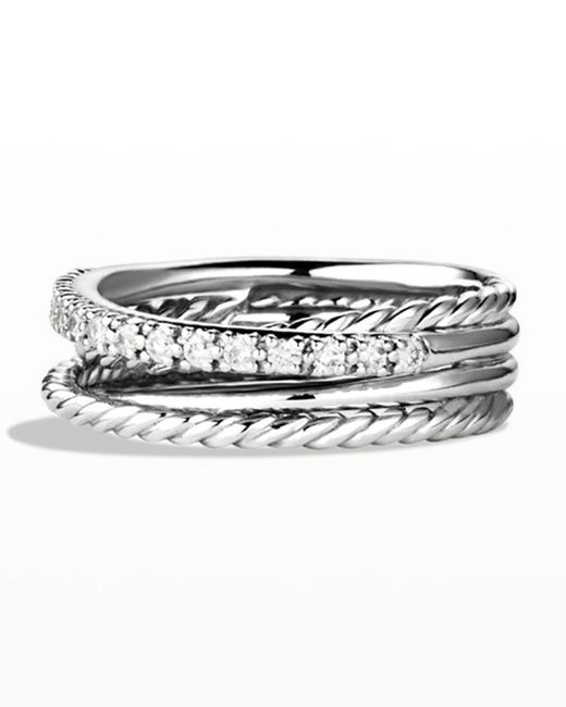 David Yurman Crossover Ring with Diamonds
