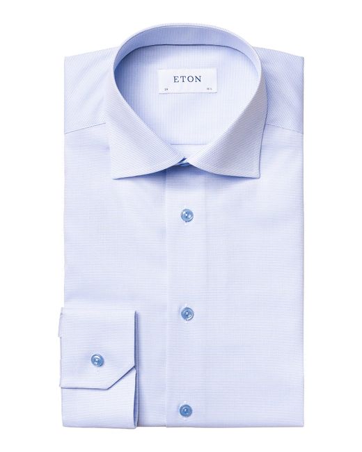 Eton Contemporary-Fit Houndstooth Dress Shirt