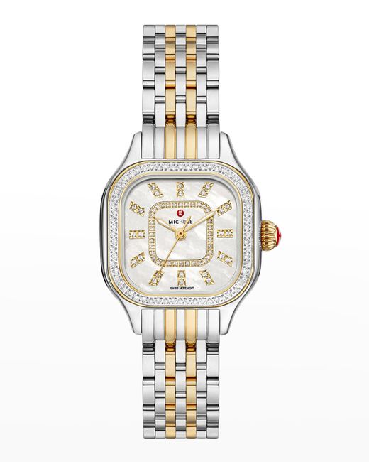 Michele Meggie Diamond Bezel and Mother-of-Pearl Watch Two-Tone