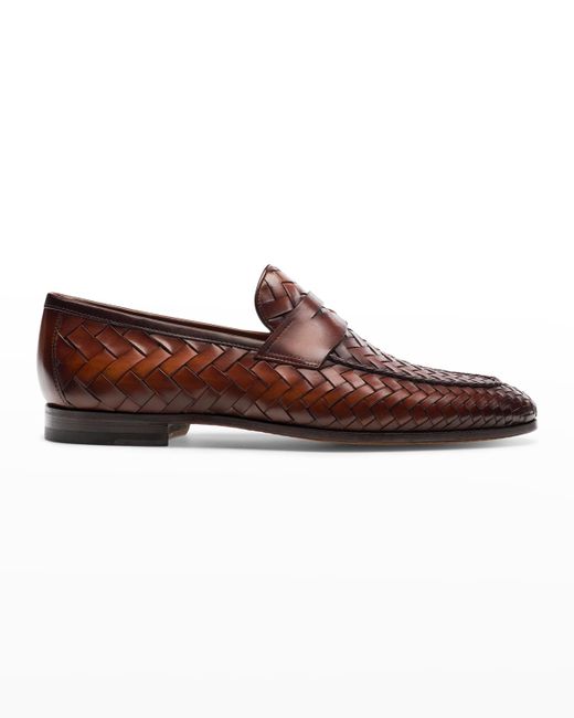 Magnanni Herman Woven Leather Penny Loafers