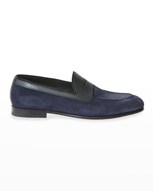 Jo Ghost Woven Suede Penny Loafers