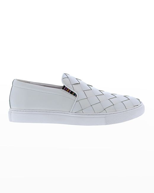 Robert Graham Erosion Woven Leather Low-Top Sneakers