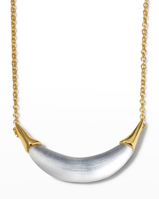 Alexis Bittar Gold Capped Crescent Necklace