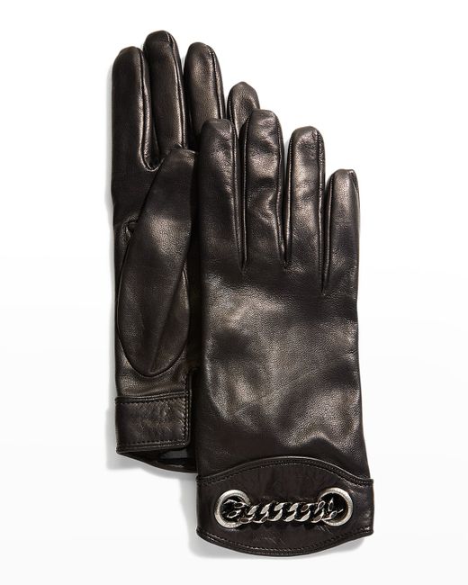 Saint Laurent Chain Leather Gloves
