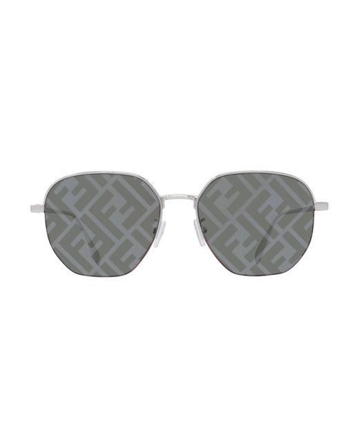 Fendi Metal Aviator Logo Lens Sunglasses