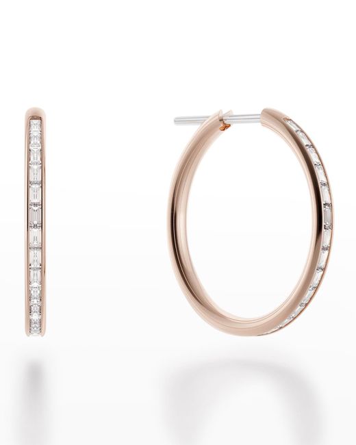 Spinelli Kilcollin Miri Hoop Earrings with Channel-Set Diamonds Rose Gold 20mm