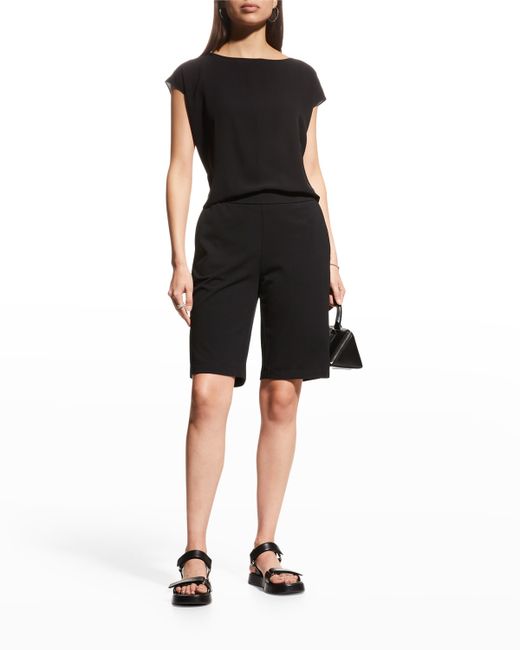 Eileen Fisher Jersey-Knit Mid-Rise Short