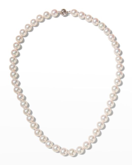 Belpearl 18k Gold Classic Akoya Cultured Pearl Necklace 8.5x9mm