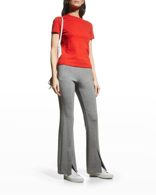 Theory Demitria Flare-Leg Double-Knit Vented Pants