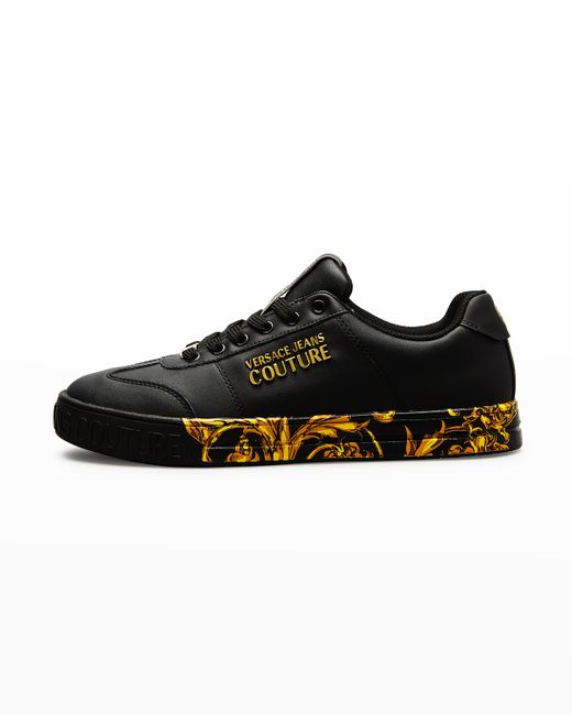Versace Jeans Couture Scarpa Baroque-Sole Leather Low-Top Sneakers