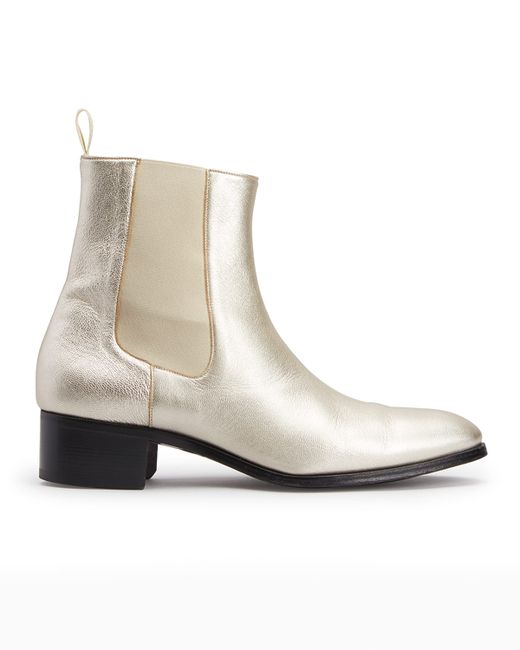 Tom Ford Metallic Leather Ankle Boots