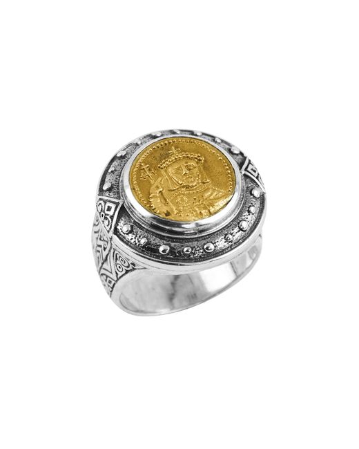 Konstantino Byzantium Sterling 26 Bronze Coin Ring 10