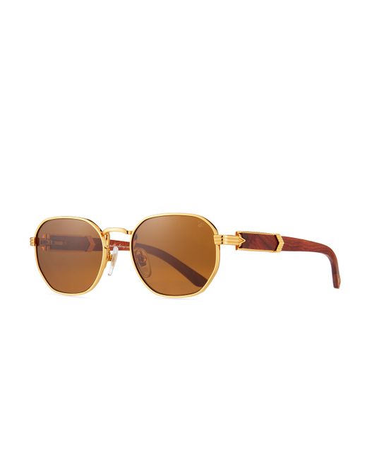 Vintage Frames Company Atelier Mirage Woods 24K Gold Oval Sunglasses