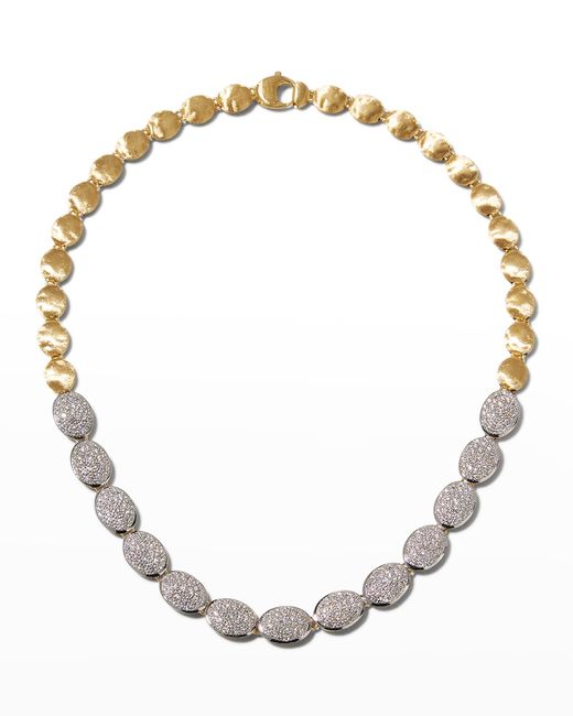 Marco Bicego 18K Siviglia Yellow and Gold Diamond Pave Necklace