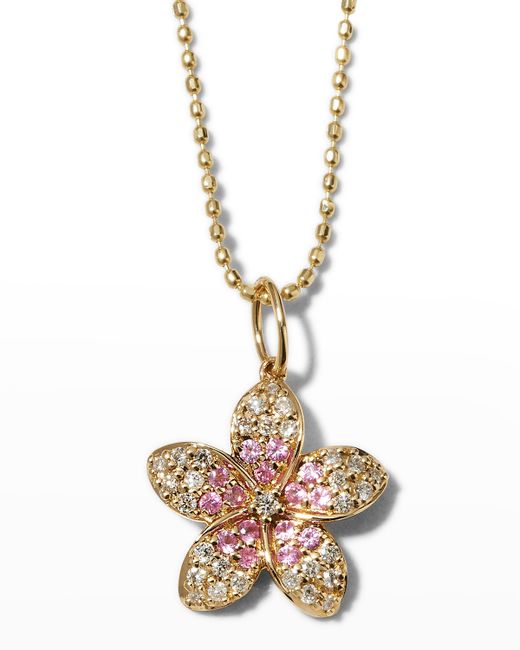 Sydney Evan Gold Plumeria Charm Necklace