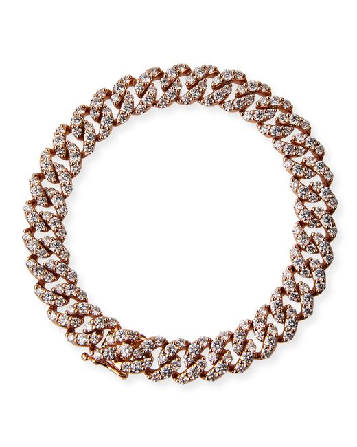 Leo Pizzo 18k Rose Gold Diamond Pave Curb-Link Bracelet