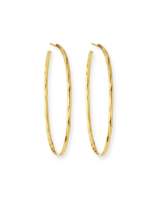 NEST Jewelry Thin Hammered 22k Plated Hoop Earrings