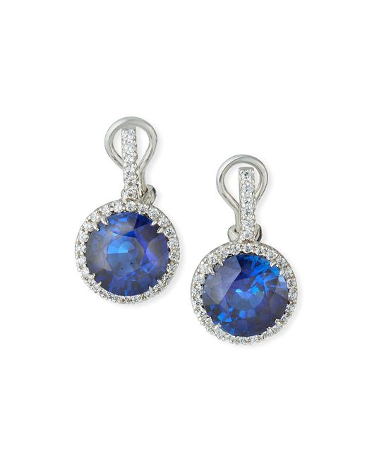 Fantasia by DeSerio Pave-Set Synthetic Sapphire Drop Earrings