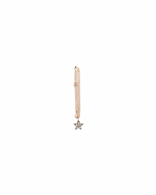 Kismet by Milka Rockn Charm 14k Rose Gold Diamond Star Hook Earring Single