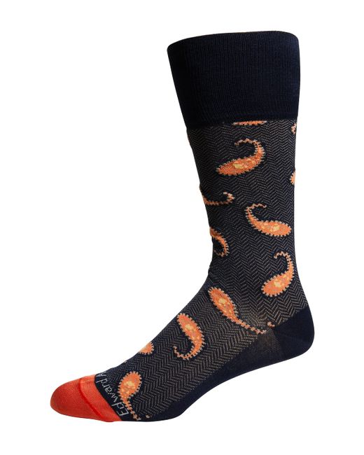 Butterfly Bowties Performance Stretch Paisley Crew Socks