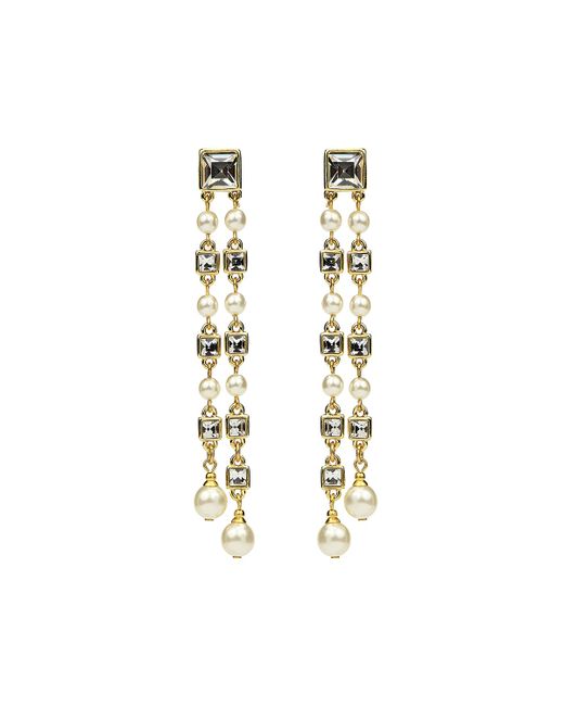 Ben-Amun Glass Double-Drop Clip Earrings