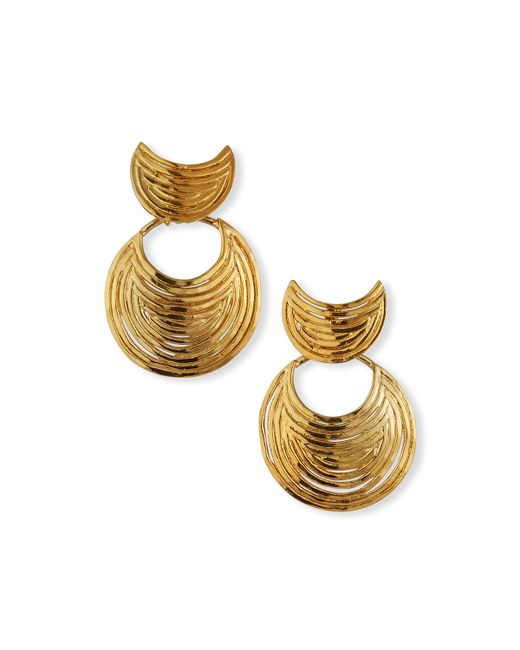 Gas Bijoux Mini Luna Wave Drop Earrings Gold