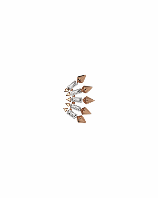 Kismet by Milka 14k Rose Gold Diamond 5-Arrow Bow Stud Earring Single