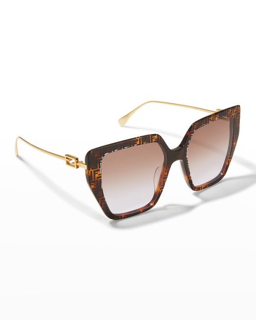 Fendi Acetate/Metal Butterfly Sunglasses