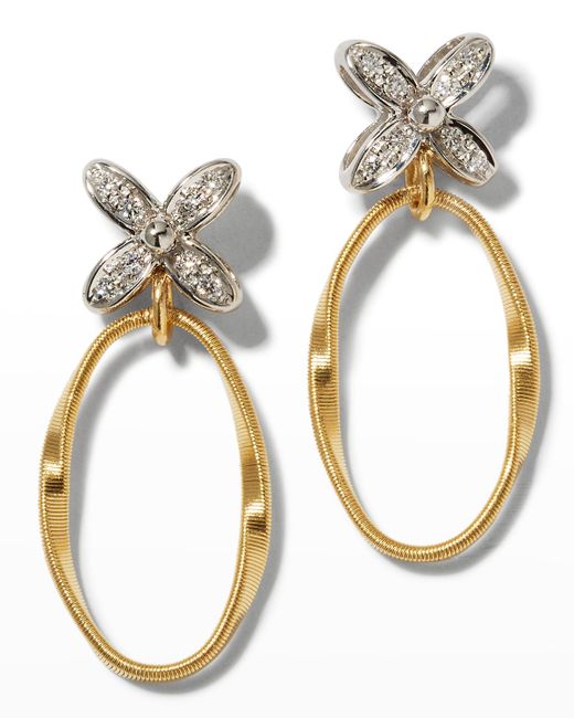 Marco Bicego Marrakech Onde 18k Yellow and Gold Stud Drop Earrings