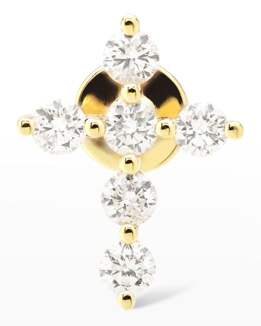 Persee Six Diamond Cross Stud Earring Single