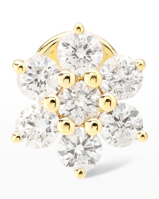 Persee Seven Diamond Flower Stud Earring Single
