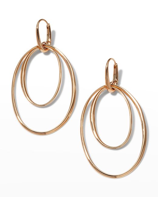Pomellato 18k Rose Gold Oval Hoop-Drop Earrings