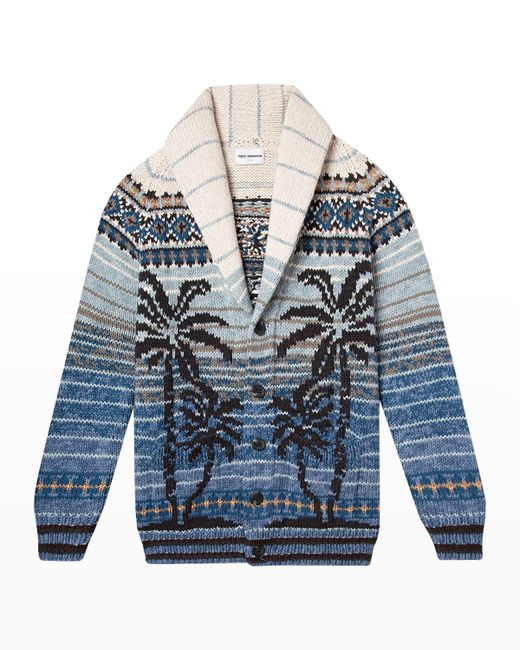 Teddy Vonranson Palm Knit Cardigan Sweater