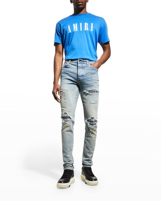 Amiri MX1 Bandana Repair Skinny Jeans
