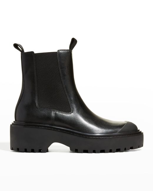 Tory Burch Leather Lug-Sole Chelsea Boots