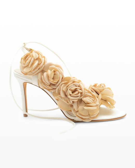 Something Bleu Hensley 3D Flower Ankle-Tie Sandals