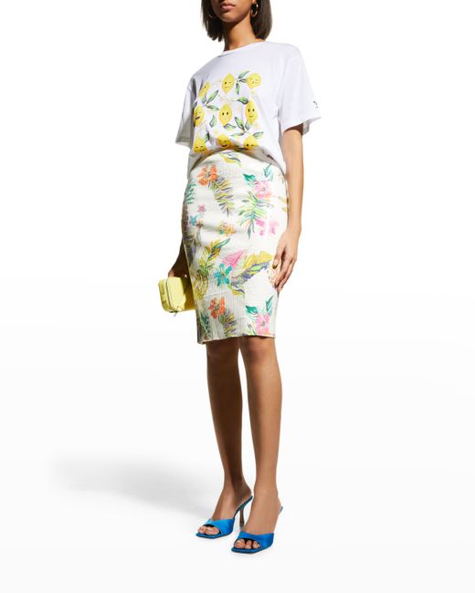 Le Superbe Supershine Tropical Pencil Skirt