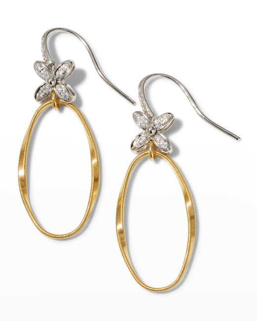 Marco Bicego Marrakech Onde 18k Yellow and Gold French Hoop Earrings