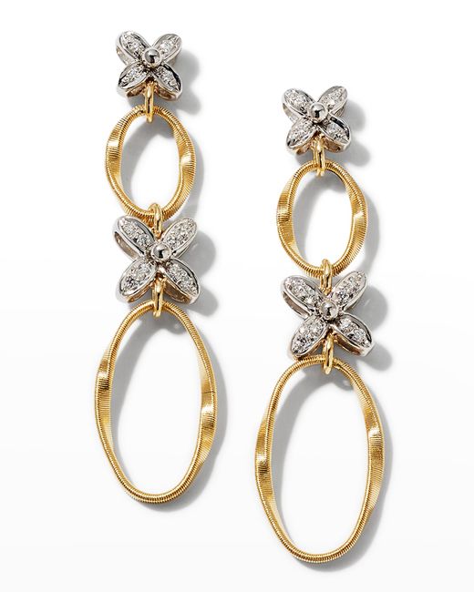Marco Bicego Marrakech Onde 18k Yellow and Gold Double-Drop Earrings