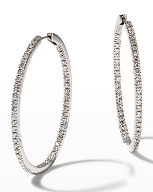 Memoire 18K Gold Diamond Infinity Hoop Earrings 1.25 tdcw