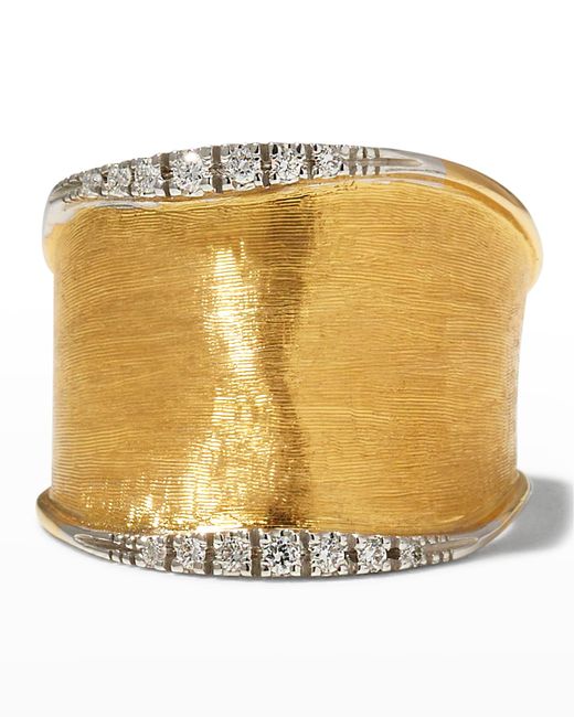 Marco Bicego Lunaria 18K Gold Medium Band Ring with Diamonds 7