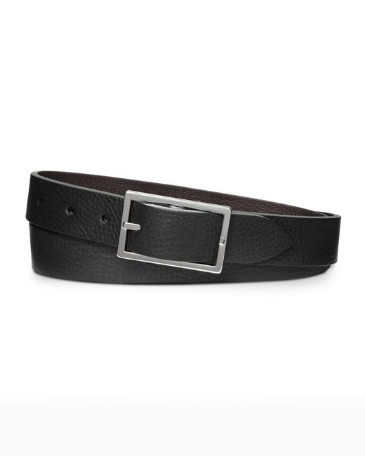 Shinola Reversible Rectangular-Buckle Leather Belt